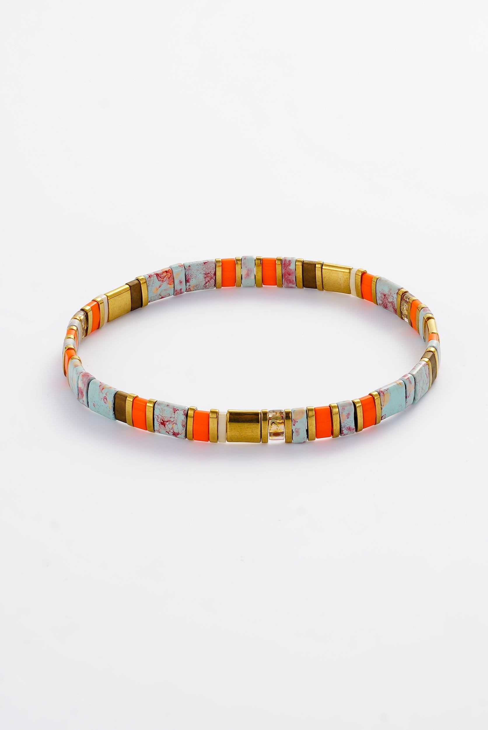 Zafino Tile Bracelet in Teal and Orange