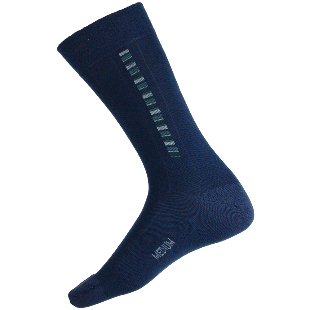 Mens Fine Merino Wool Patterned Health Sock - Linear