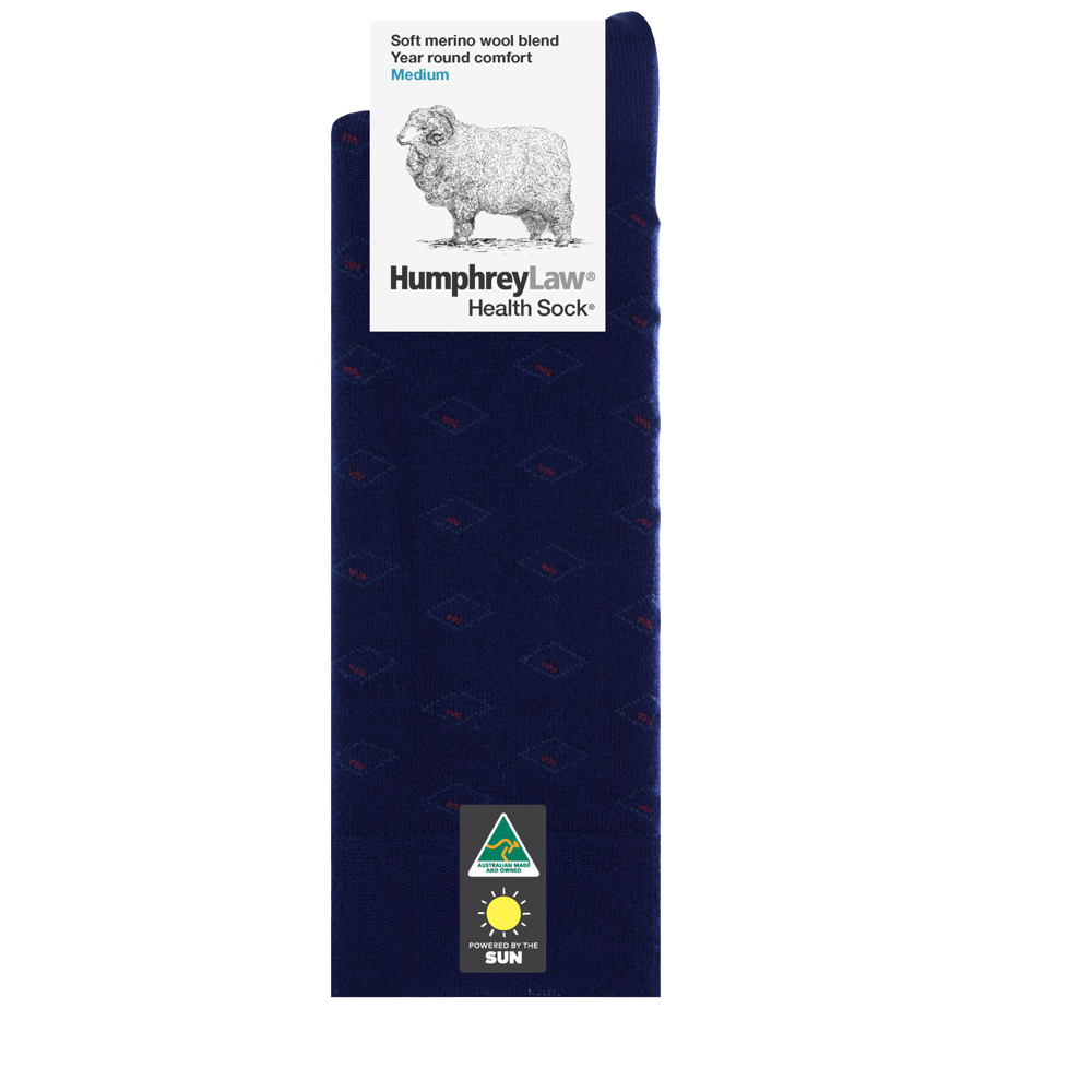 Humphrey Mens Fine Merino Wool Patterned Health Sock - Diamond Eye (view 3)