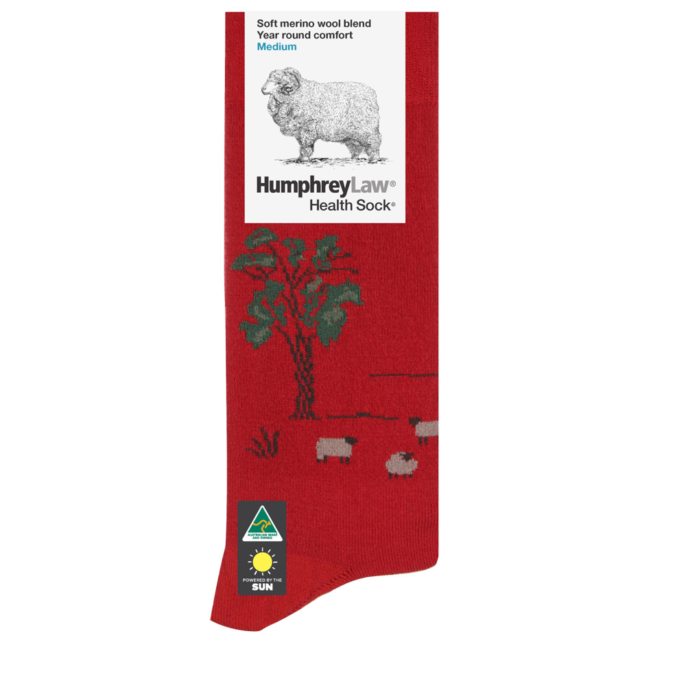 Fine Merino Wool Patterned Health Sock - Tourist