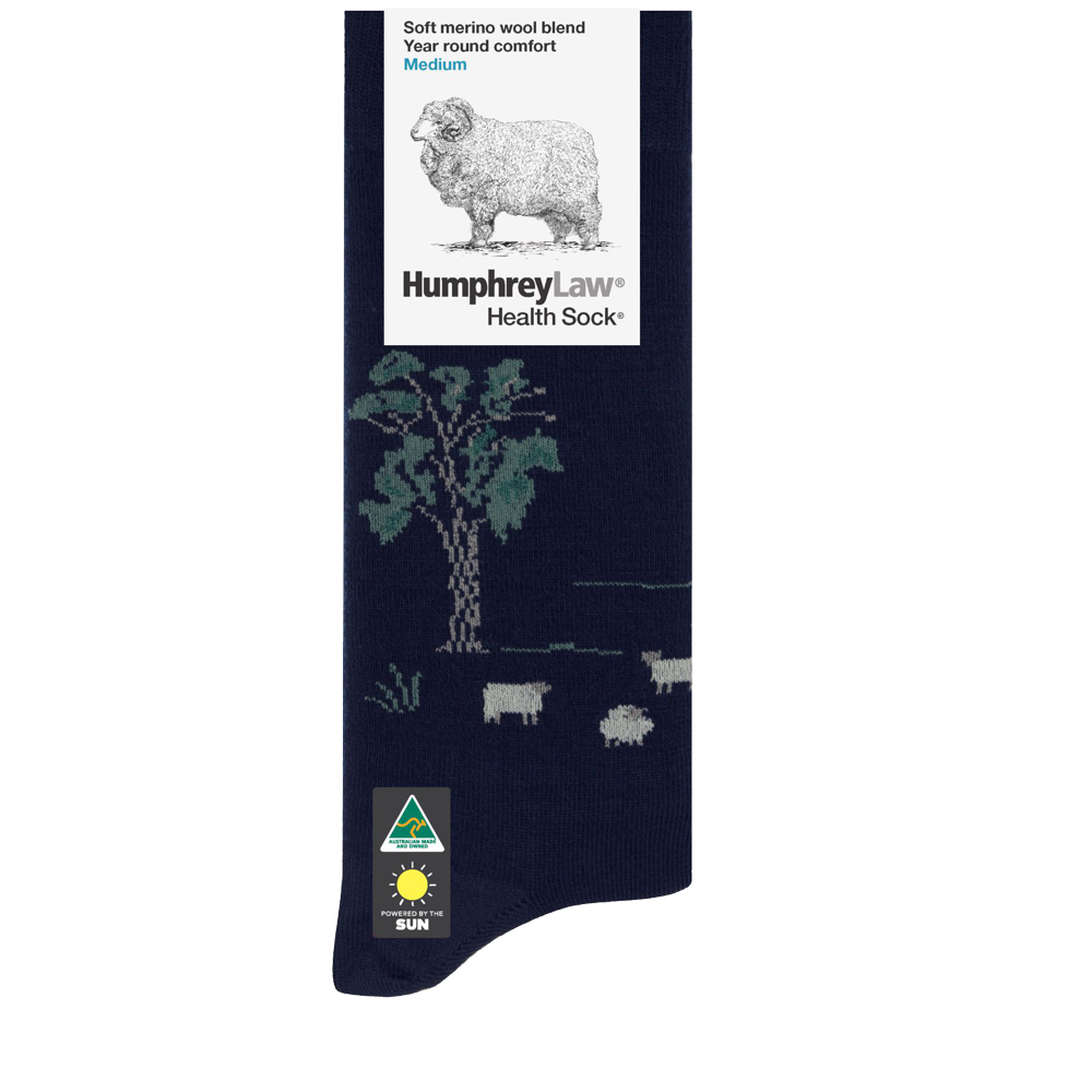 Humphrey Fine Merino Wool Patterned Health Sock - Tourist (view 10)