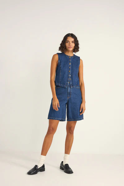 Rhythm Gia Denim Jorts - Indigo (view 3)
