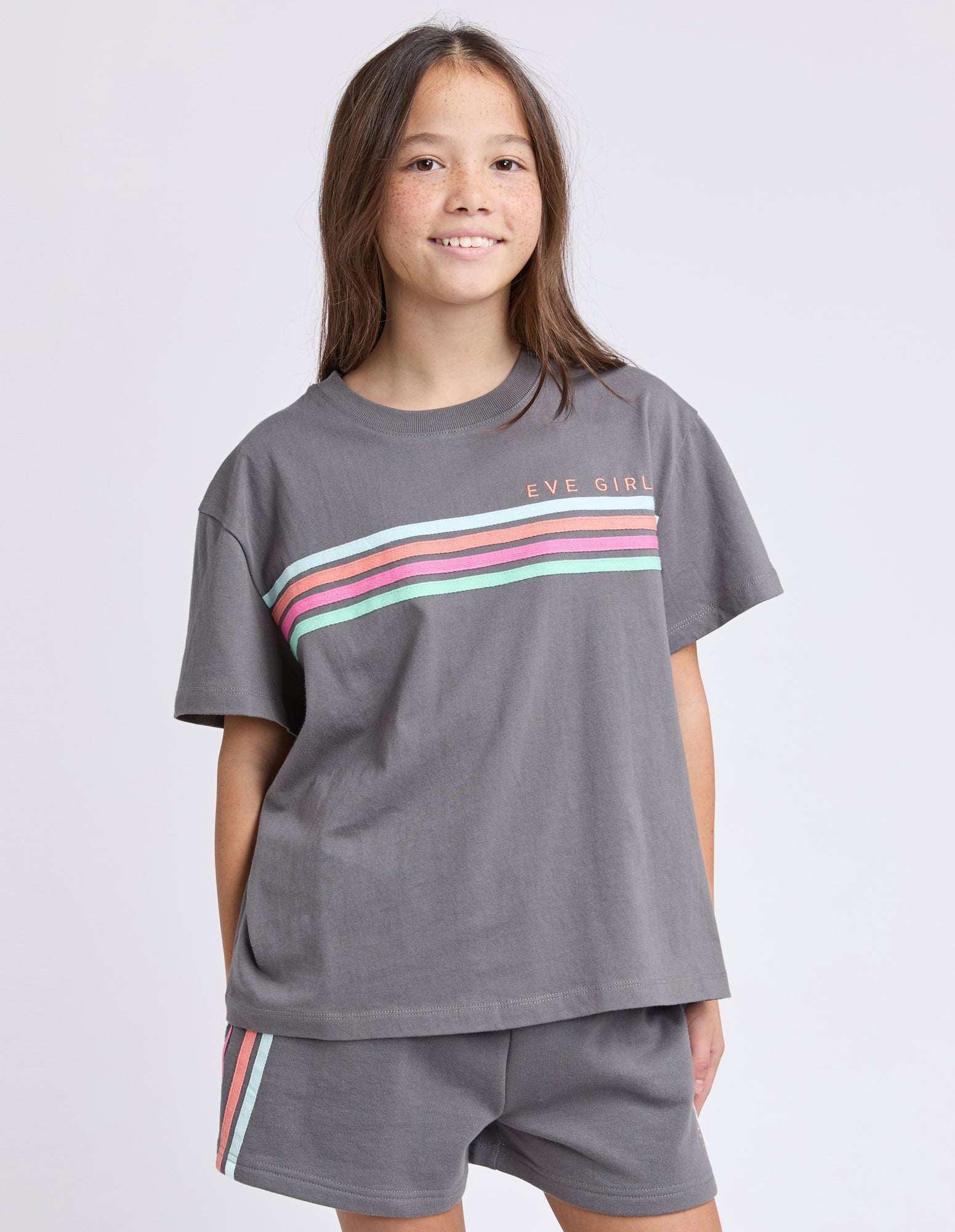 Eve Girl Retro Tee - Charcoal - Teens