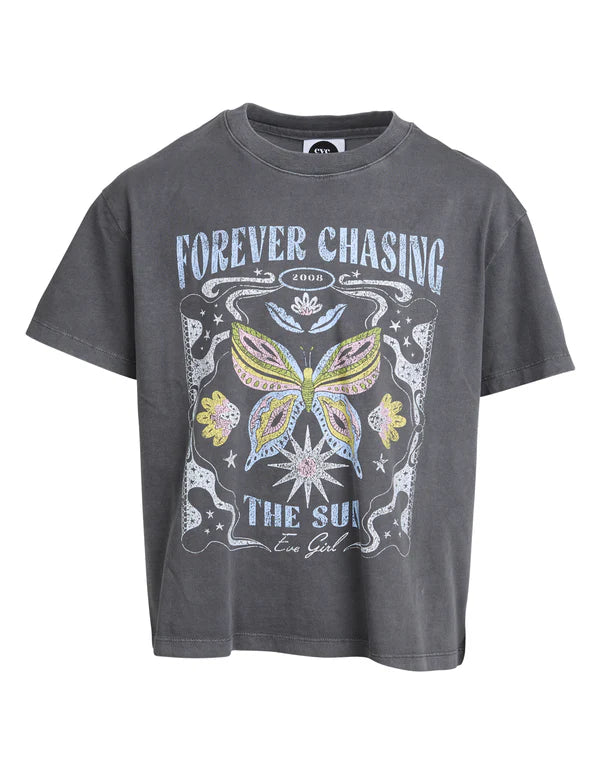 Eve Girl Chasing The Sun Tee - Charcoal