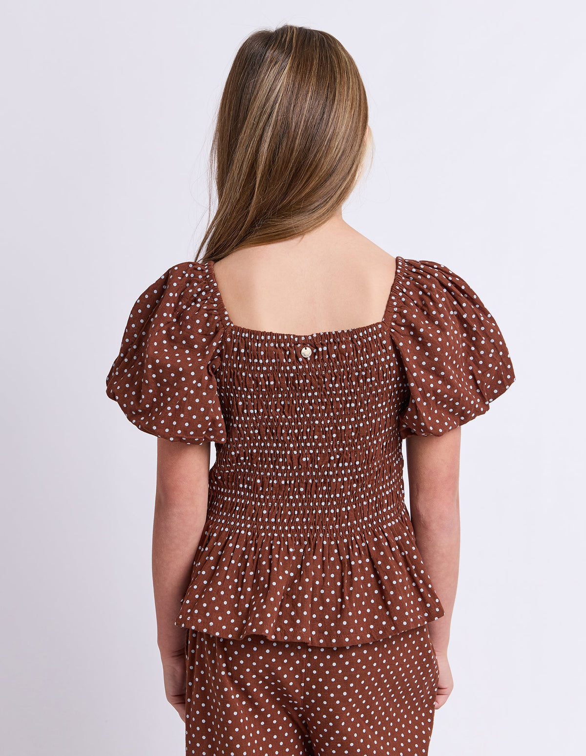 Eve Girl Bobbi Top Chocolate detail