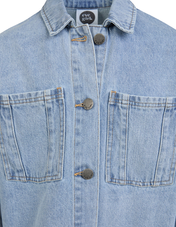 Eve Girl Rosie Shacket - Blue - Teen (view 4)