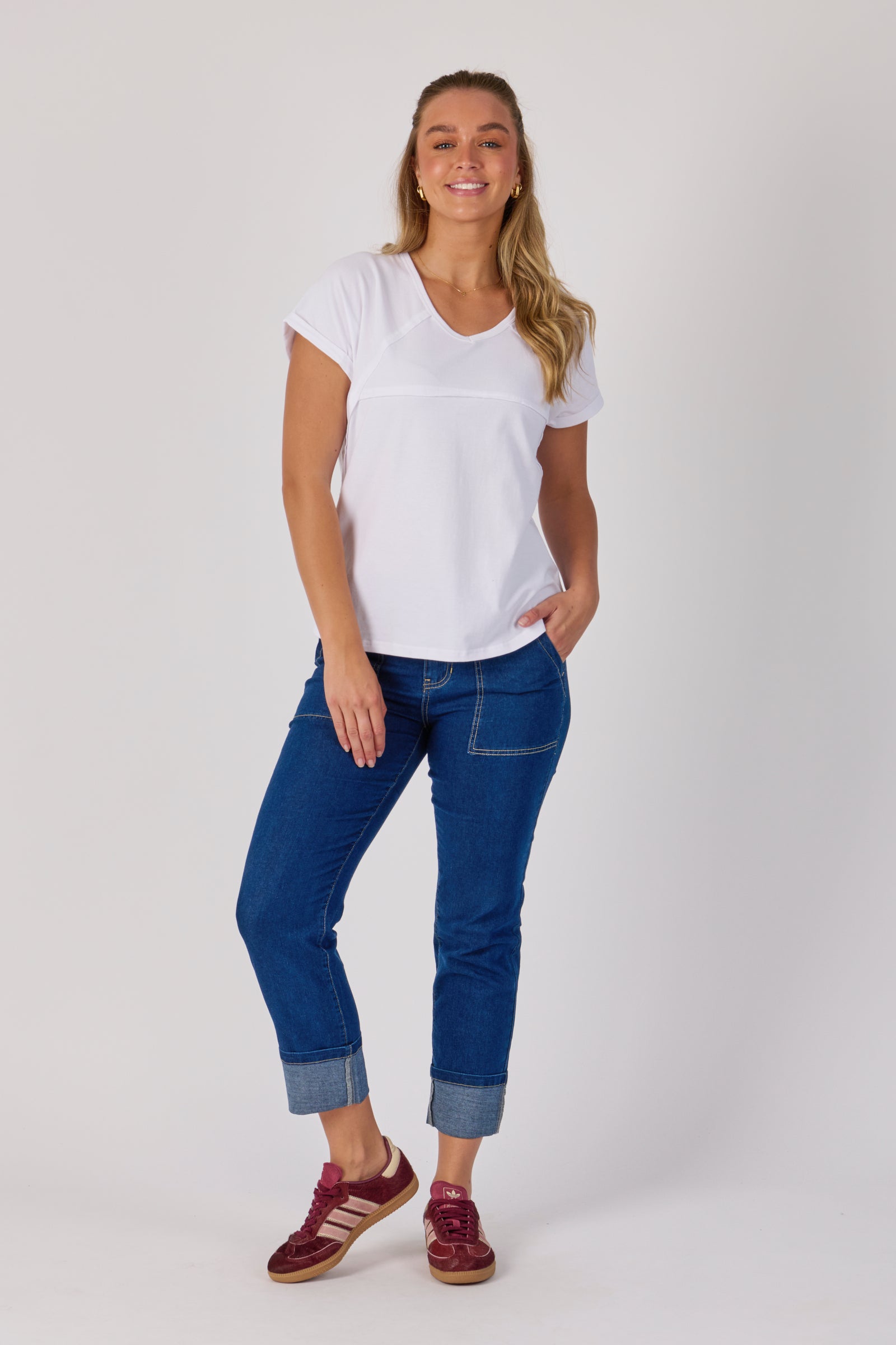 One Ten Willow Slouch Tee - White (view 3)