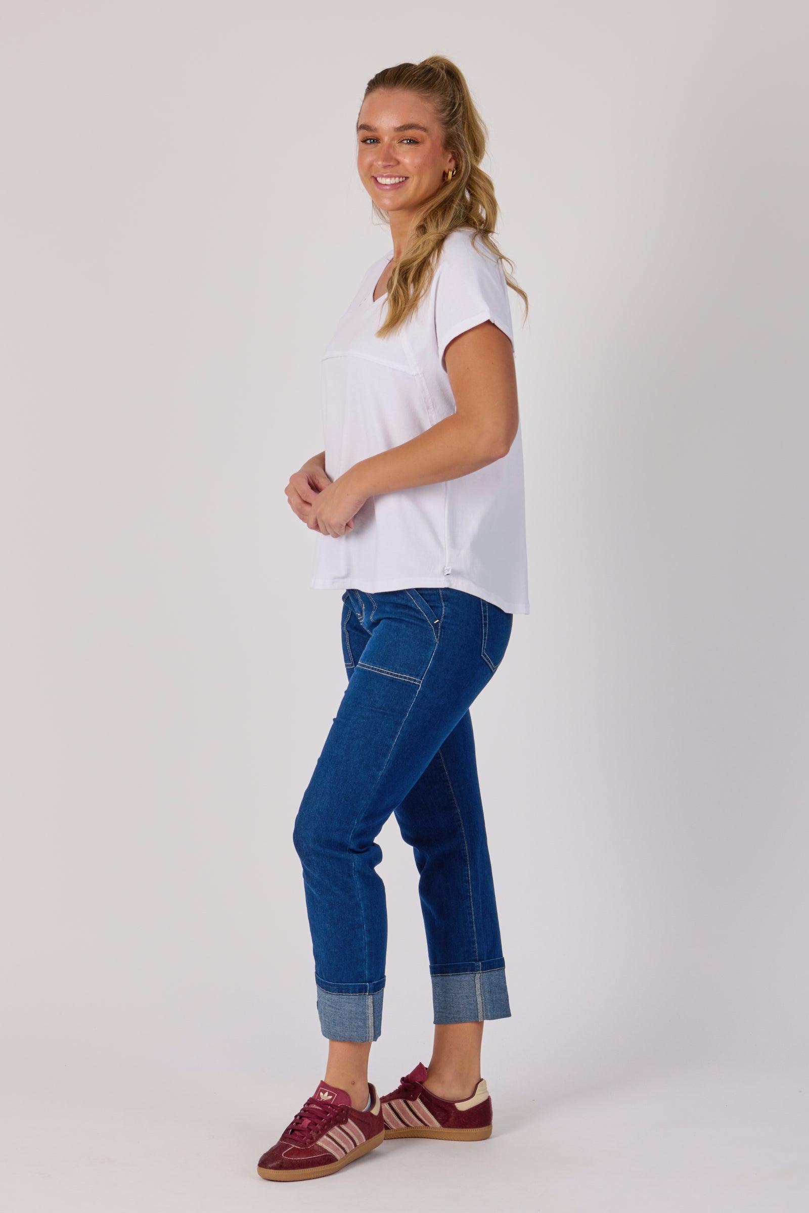 One Ten Willow Slouch Tee - White (view 4)
