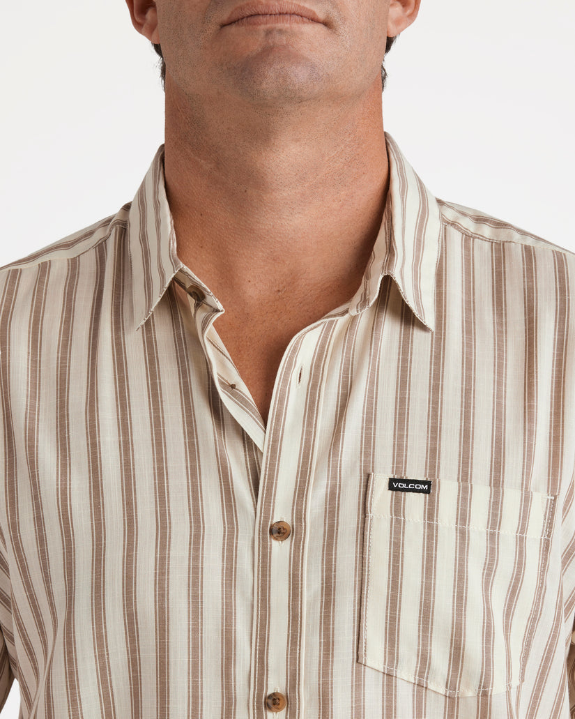 Arvostripe Woven SS Shirt - Teak