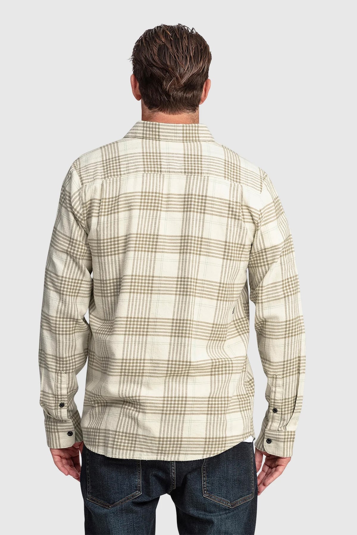 Volcom Caden Plaid Long Sleeve Shirt - Dirty White (view 4)