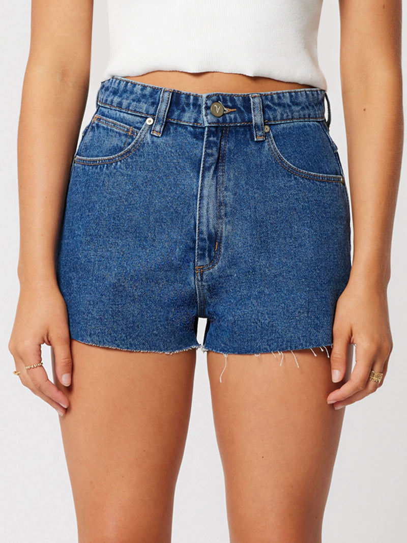 Abrand High Relaxed Short - Bella Mid Blue (view 2)