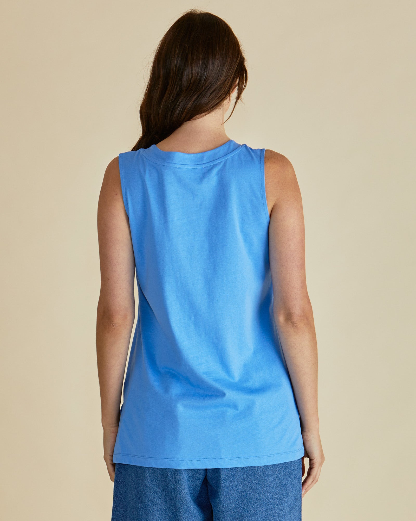 Betty Basics Trinity V-Neck Tank - Powder Blue (view 4)