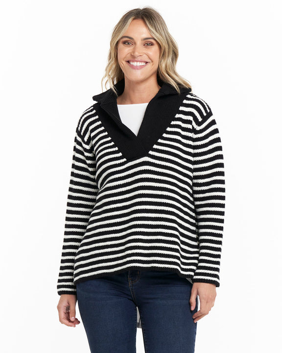 Bordeaux Collar Knit