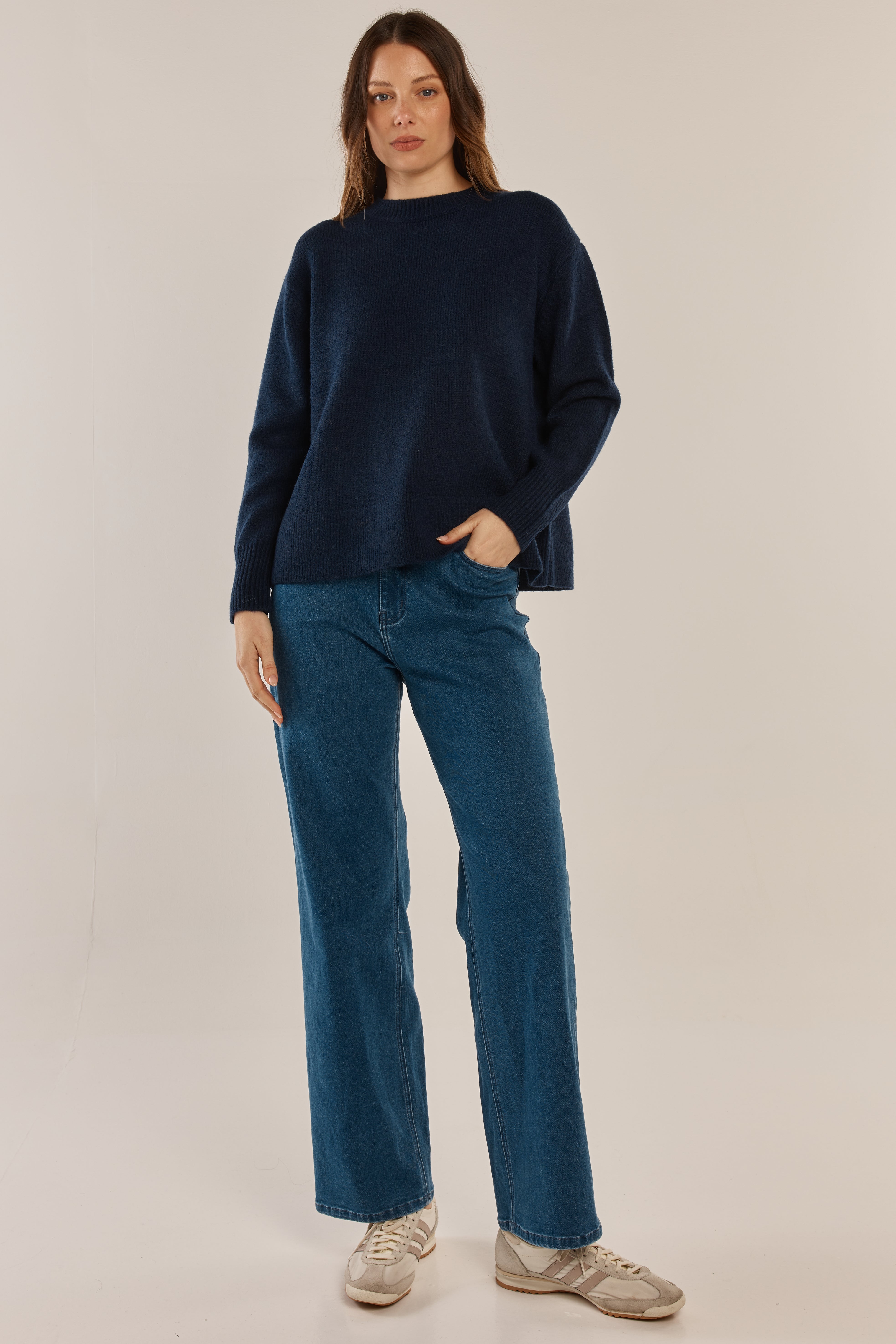 Camryn Knit Sweater in Navy - side