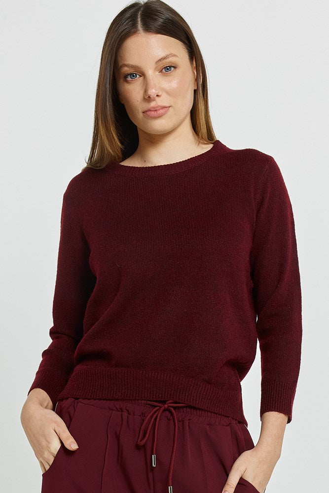 Betty Basics Morris Sweater - Wine