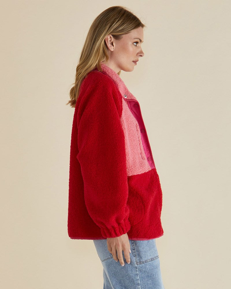 Franklin Fleecy Jacket - Pink / Red