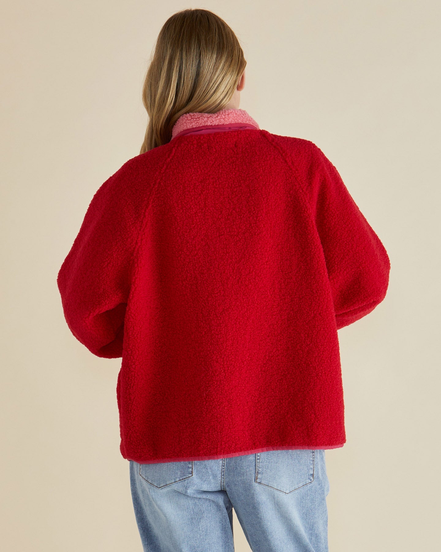 Franklin Fleecy Jacket - Pink / Red