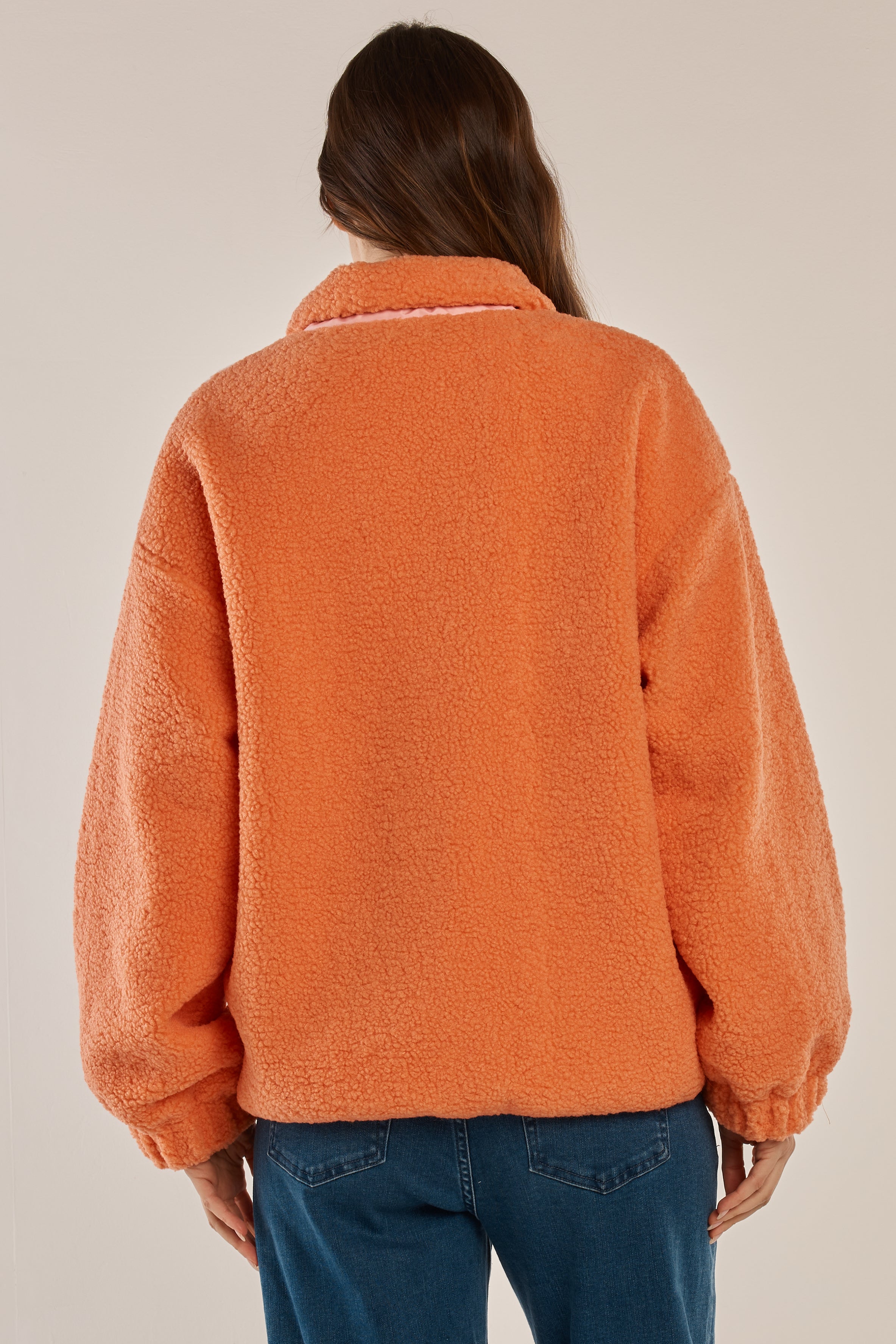 Betty Basics Jayne Fleece Jacket - Pink / Orange (view 4)
