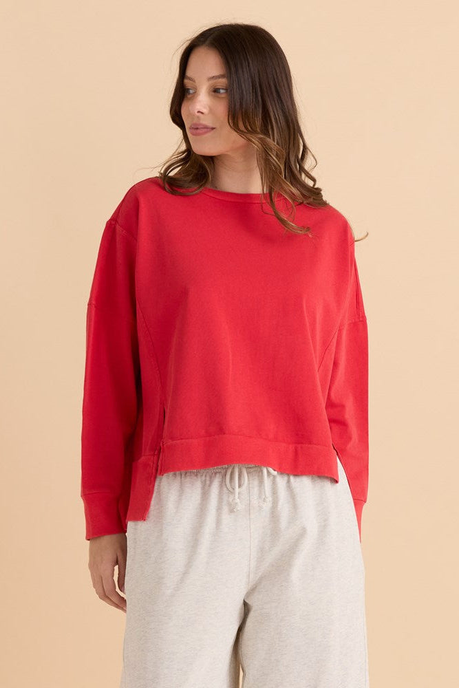 Betty Basics Iris Sweatshirt - Red