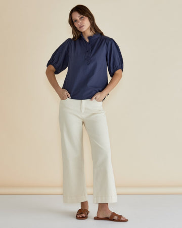 Betty Basics Willow Wide Leg Jeans - Off White