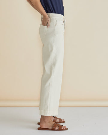 Betty Basics Willow Wide Leg Jeans - Off White (view 3)