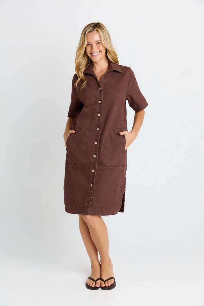 Dawson Denim Dress - Chocolate