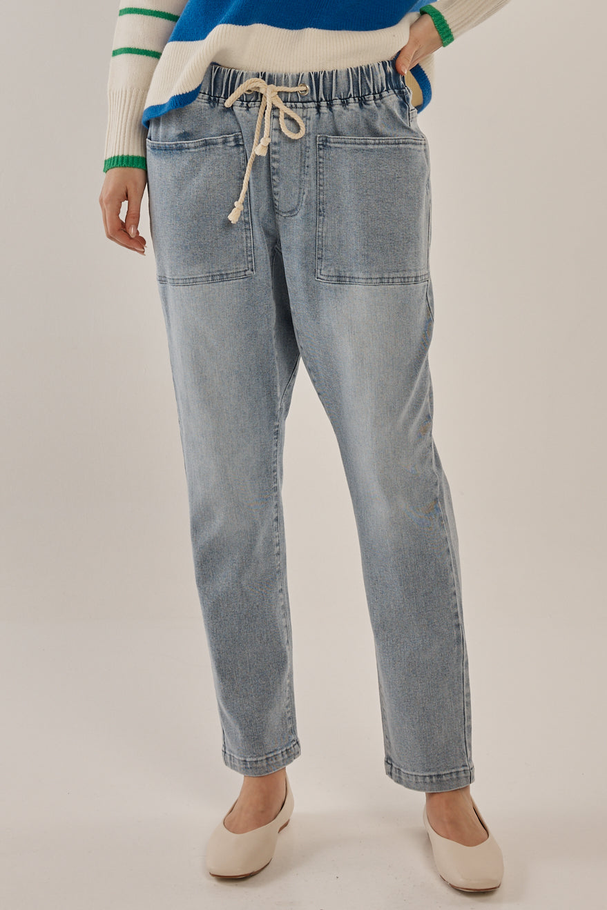 Betty Basics Quinn Stretch Jogger - Light Blue Wash (view 2)