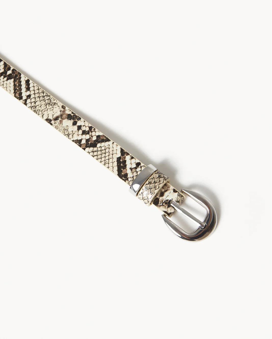 Bella Belt - Cream Snake / Silver