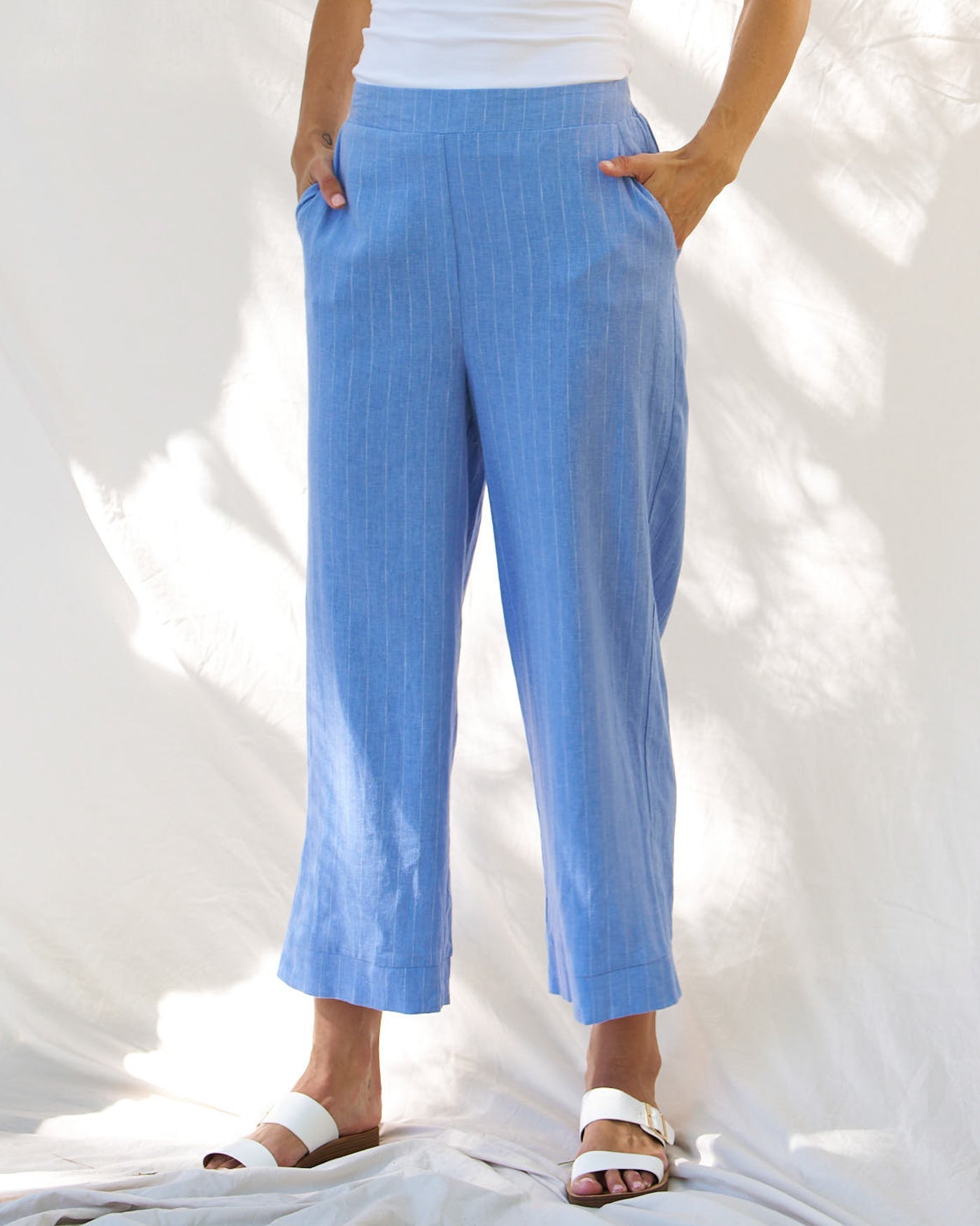 Betty Basics Parker Pant - Berry Blue Stripe (view 2)