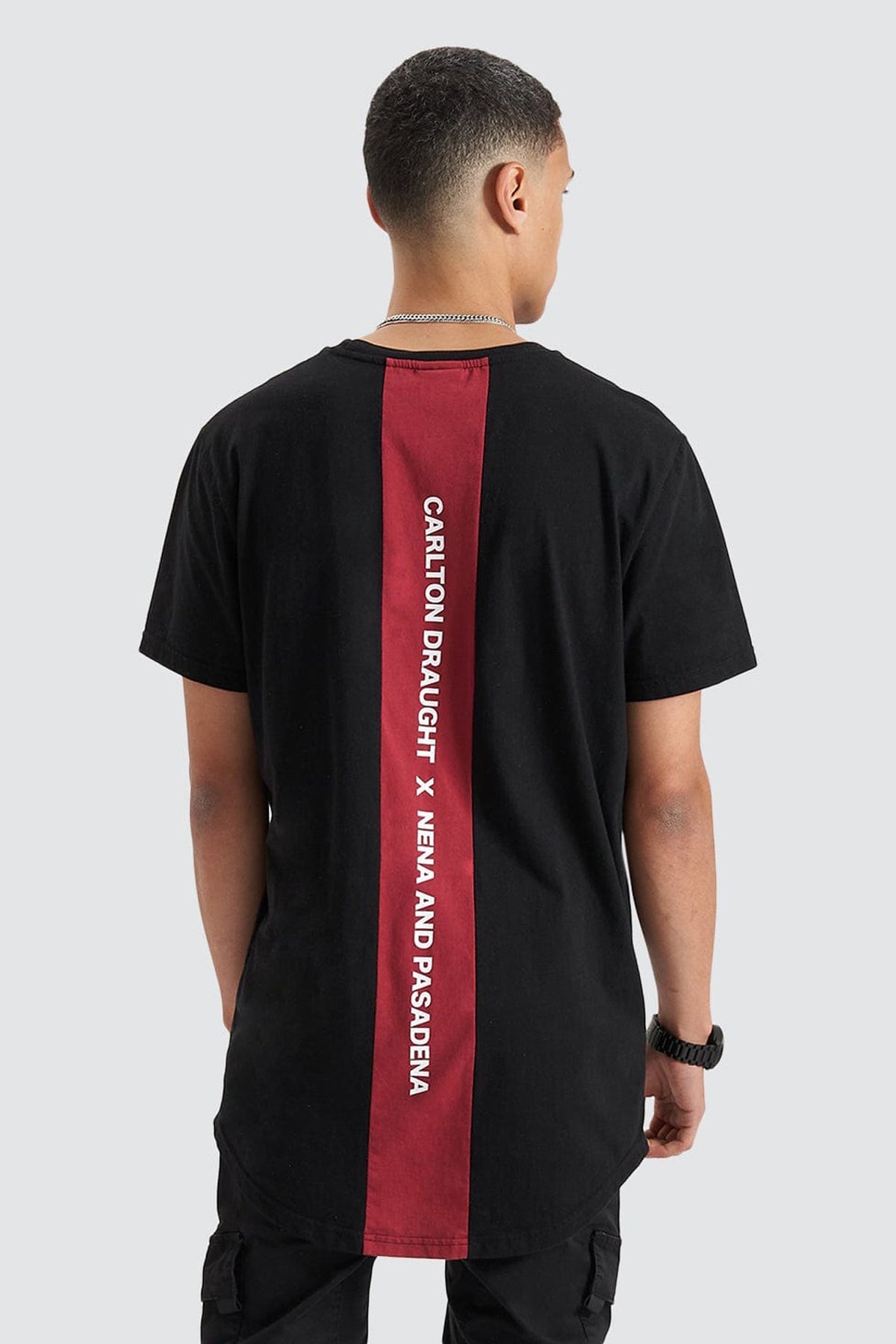 NXP Bramling Cape Back Tee - Black / Maroon (view 2)