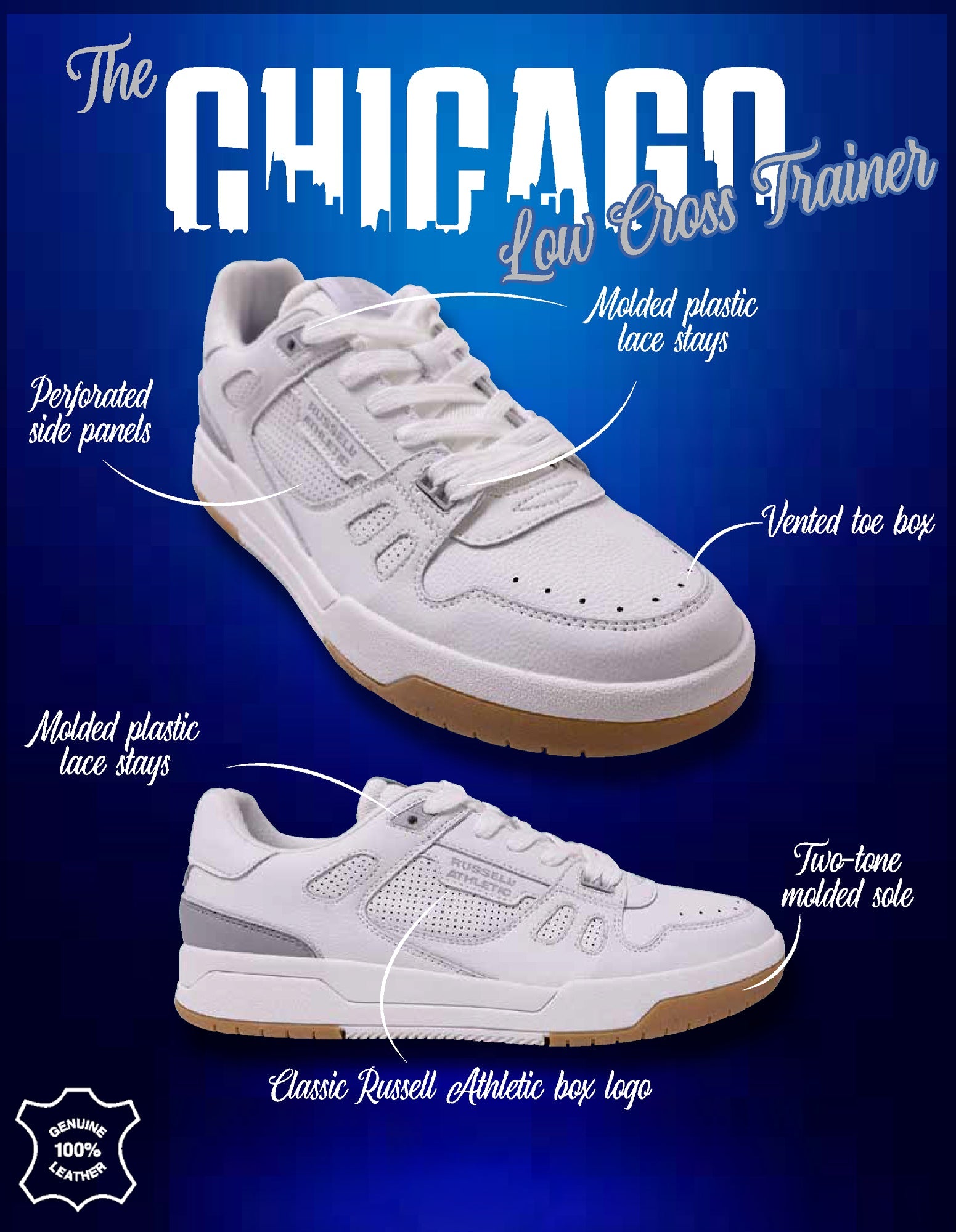 Russell Chicago Low Cross Trainer - White (view 7)