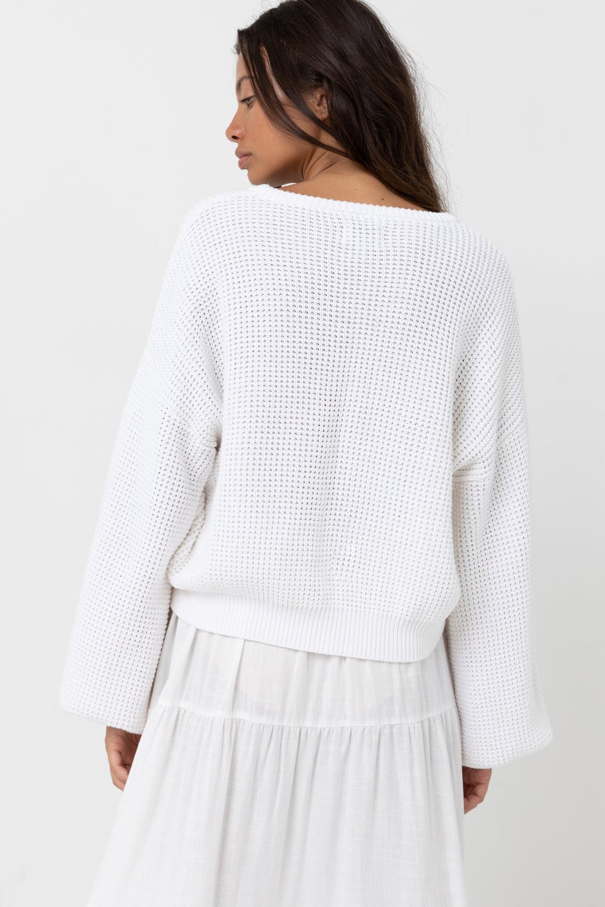 Rhythm Classic Knit Jumper - White (view 4)