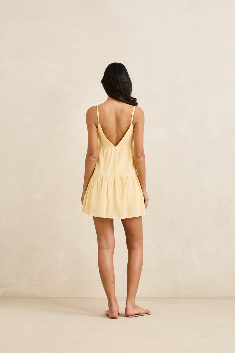 Classic Tiered Mini Dress - Butter