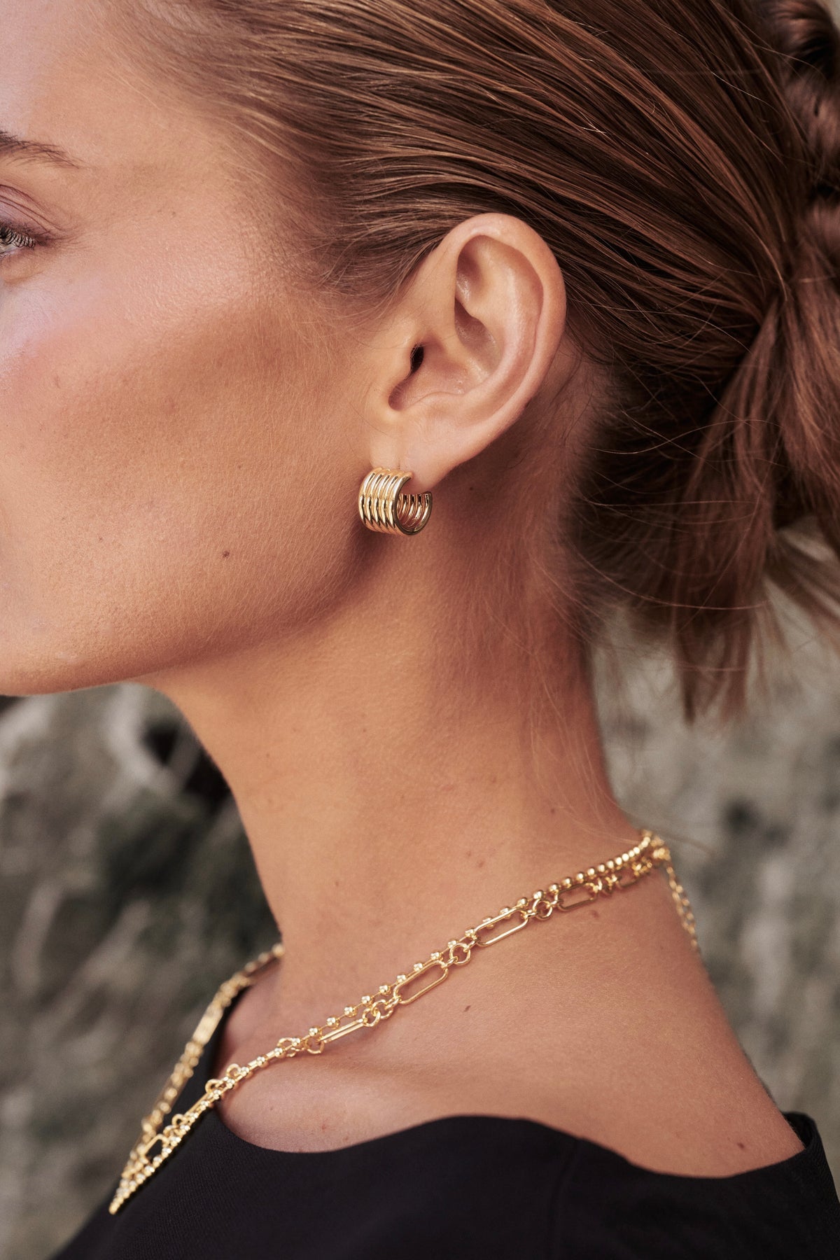 Zafino Jade Hoop - Gold (view 2)