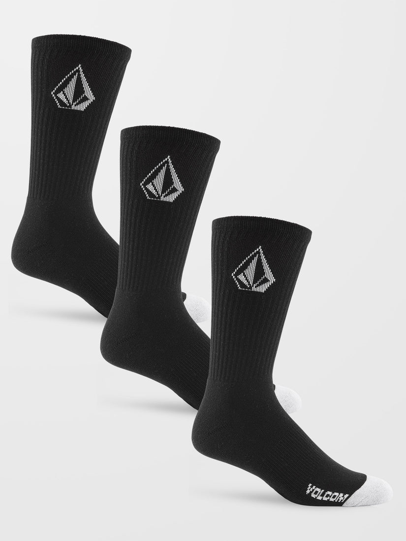 Full Stone Sock 3pk - Black