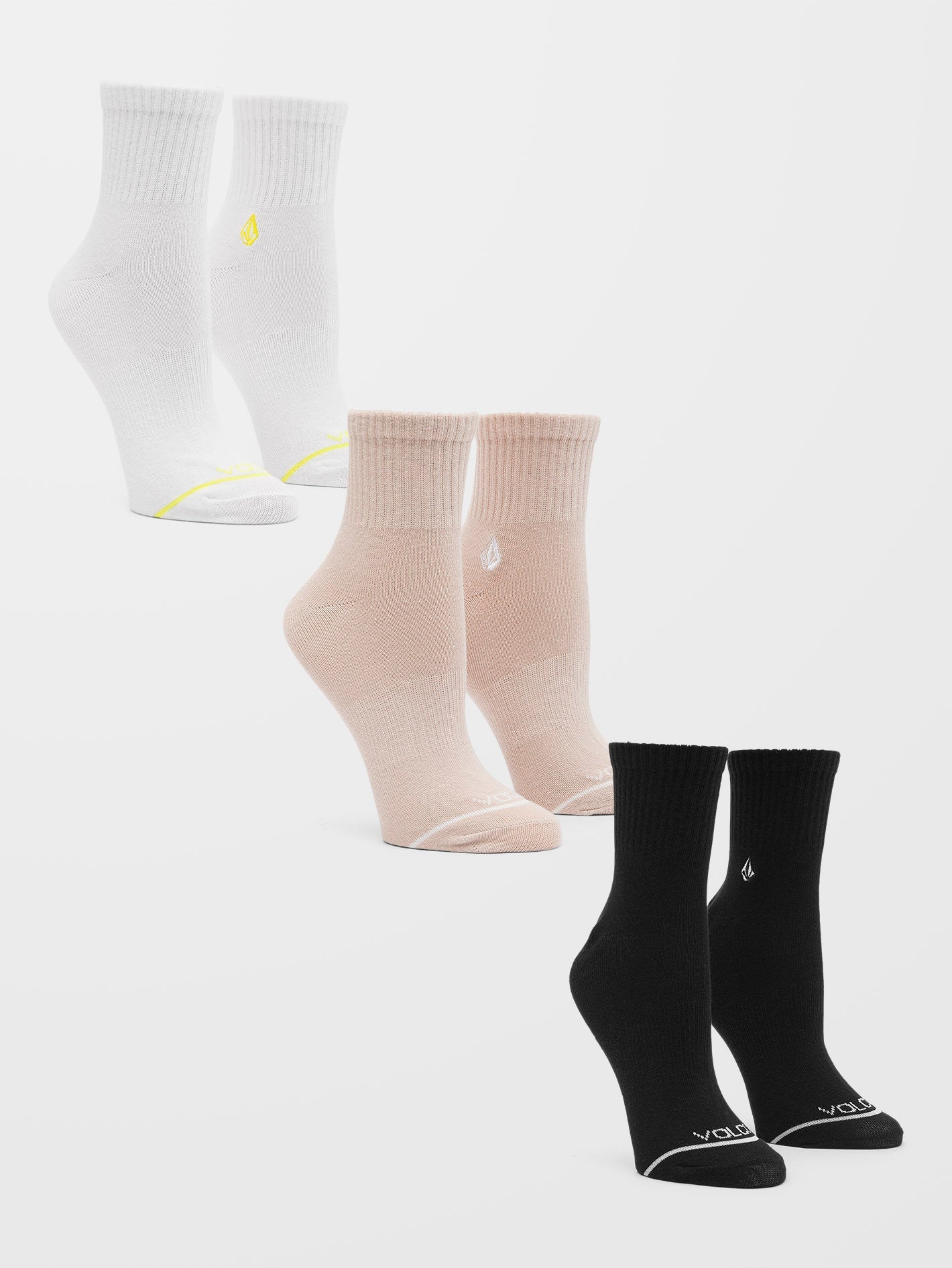 Volcom New Crew Socks 3 Pack Assorted