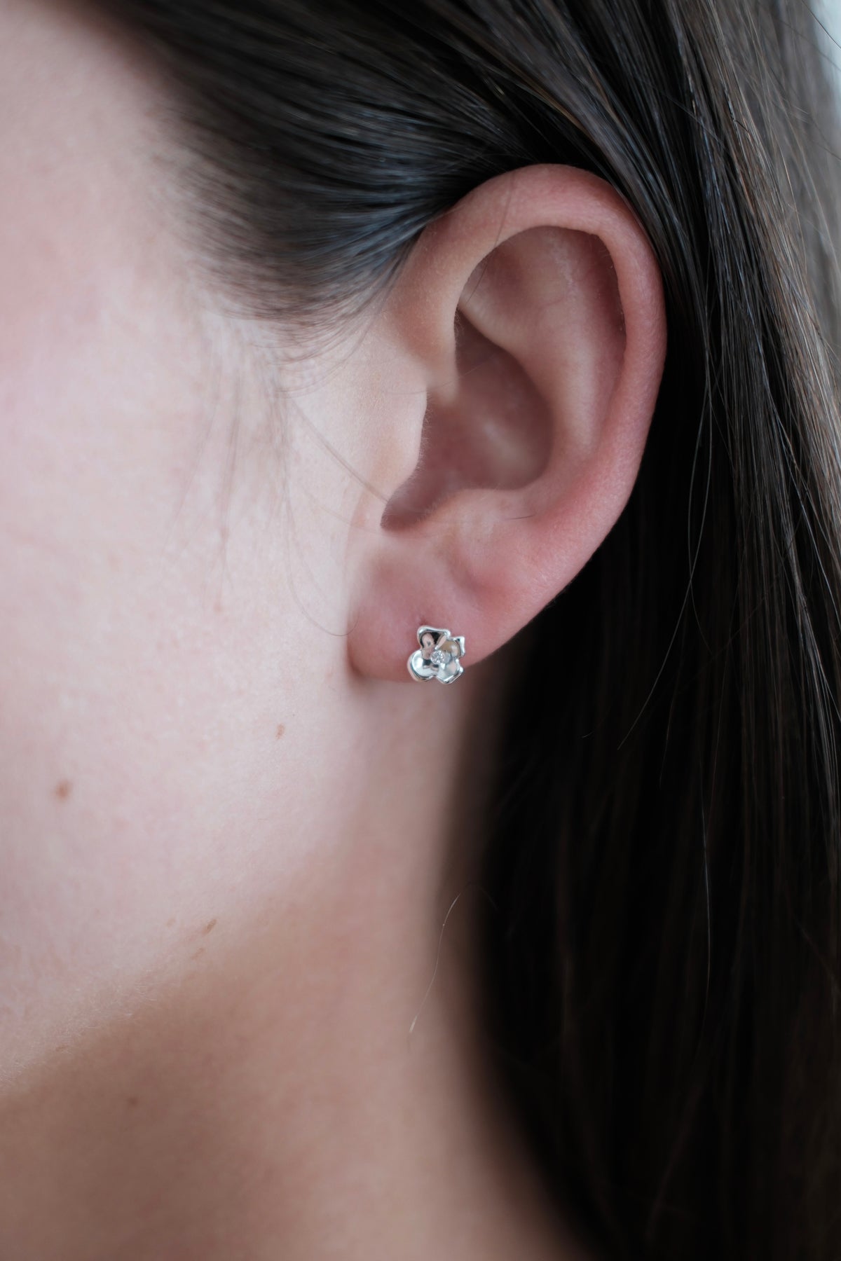Zafino Fleur Stud silver worn