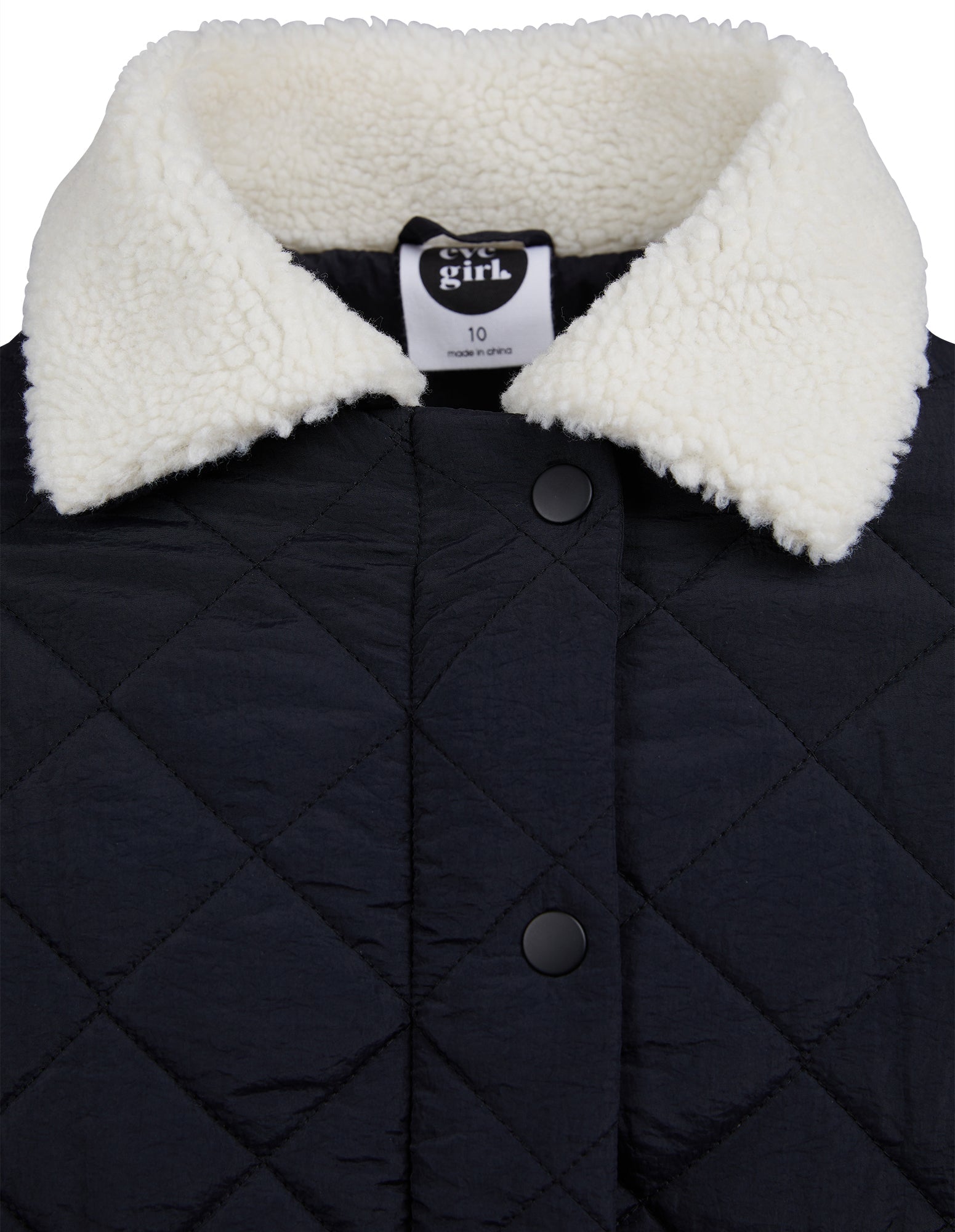Eve Girl Lydia Quilted Jacket - Black - Teens (view 3)