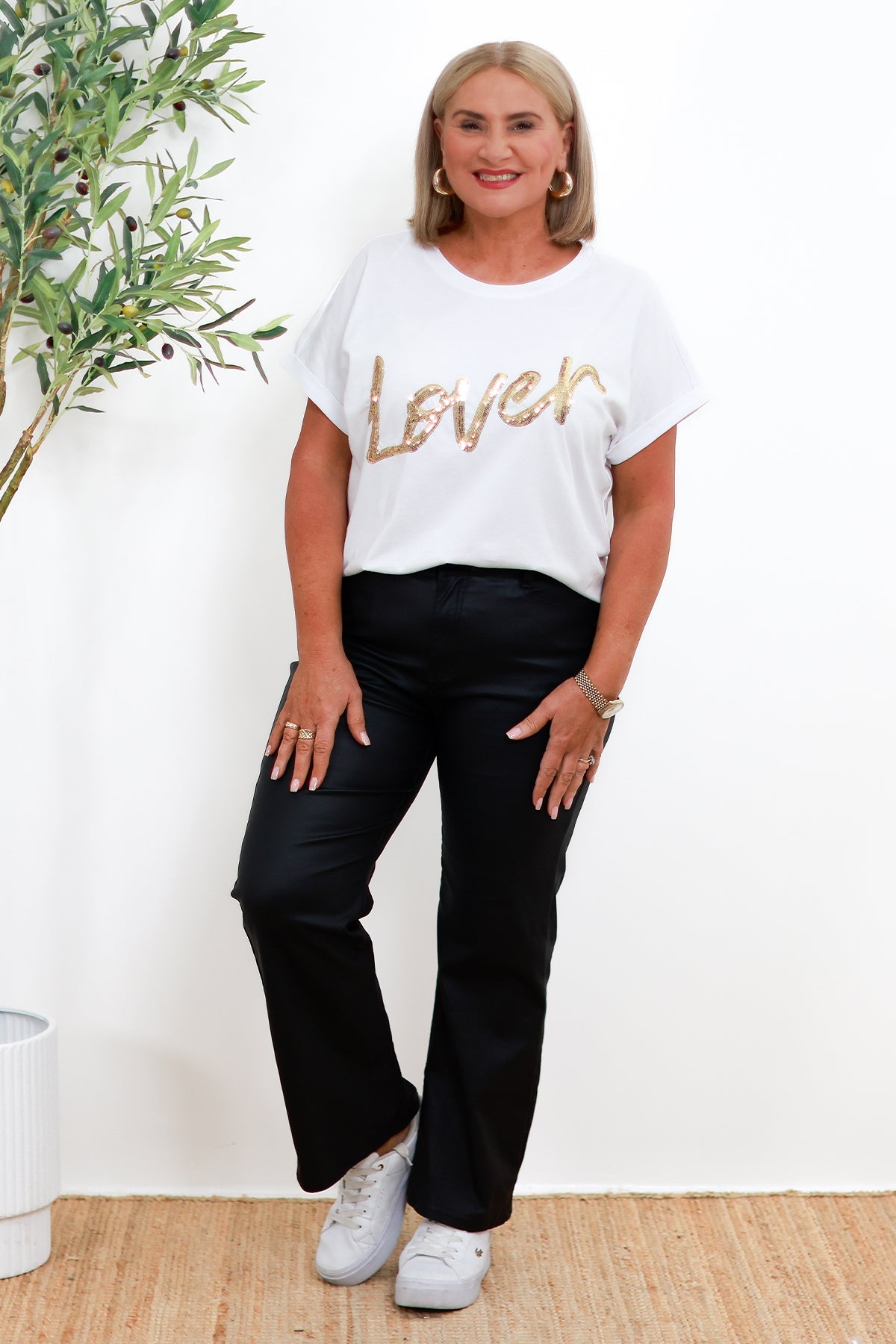 Sass Lover Tee White - side view