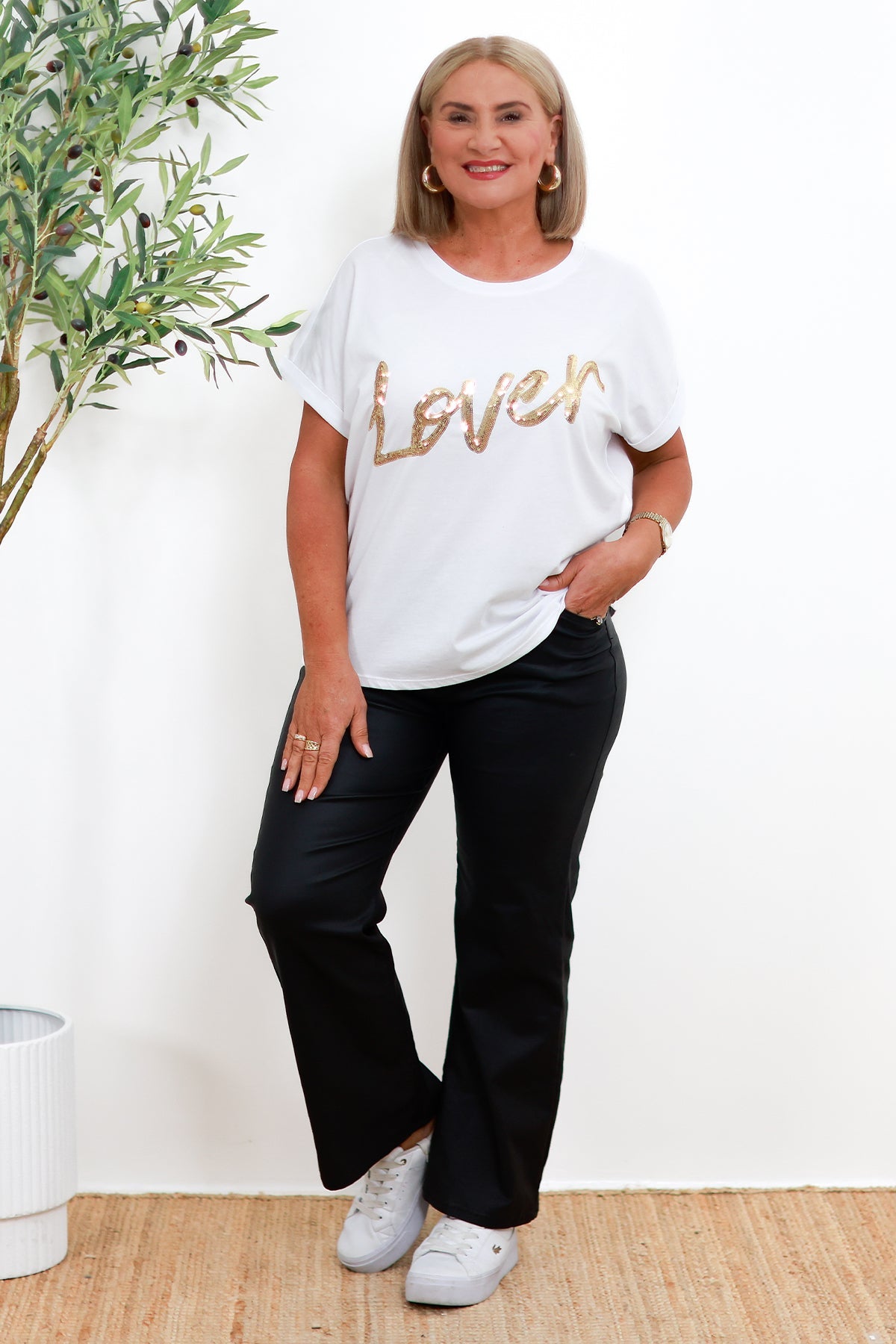 Sass Lover Tee White - front view
