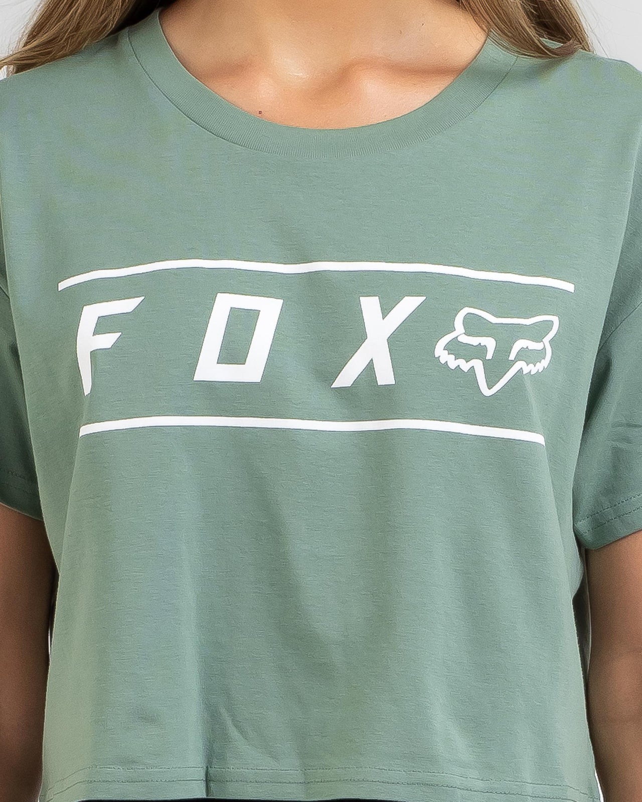 Fox Pinnacle Crop Tee - Sage
