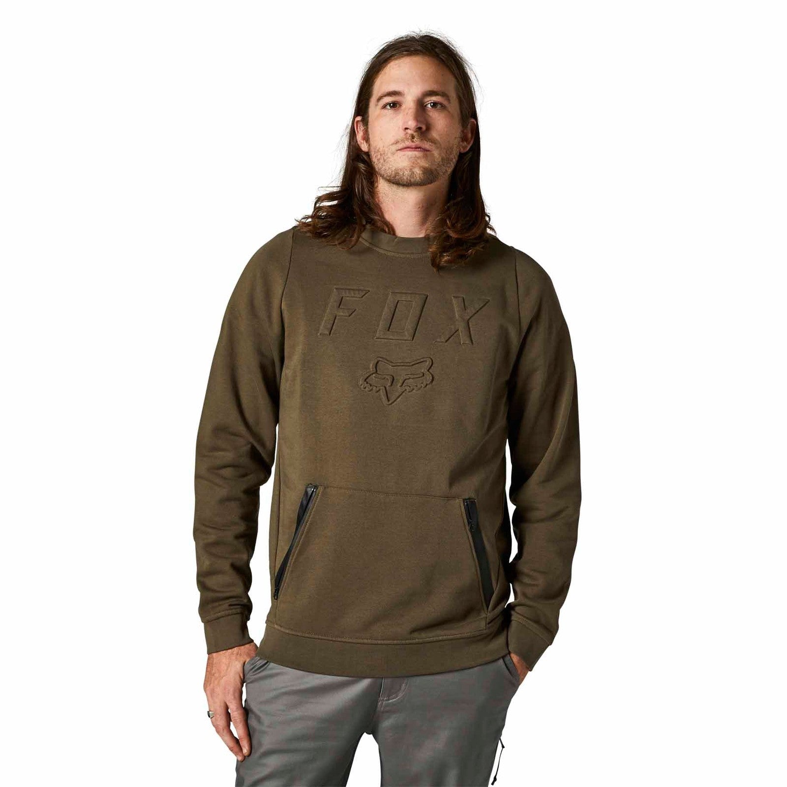 Fox Backlash DWR Crew Fleece Fatigue Green