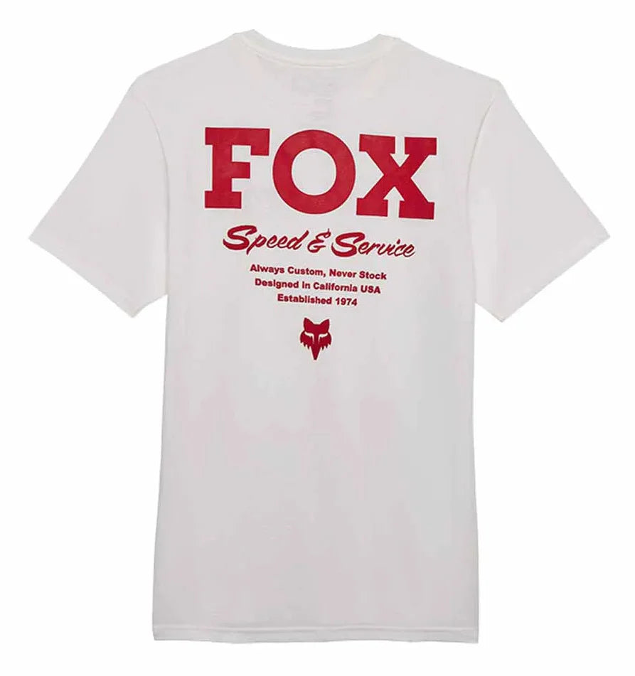 Fox Speed Service Premium Tee Optic White detail