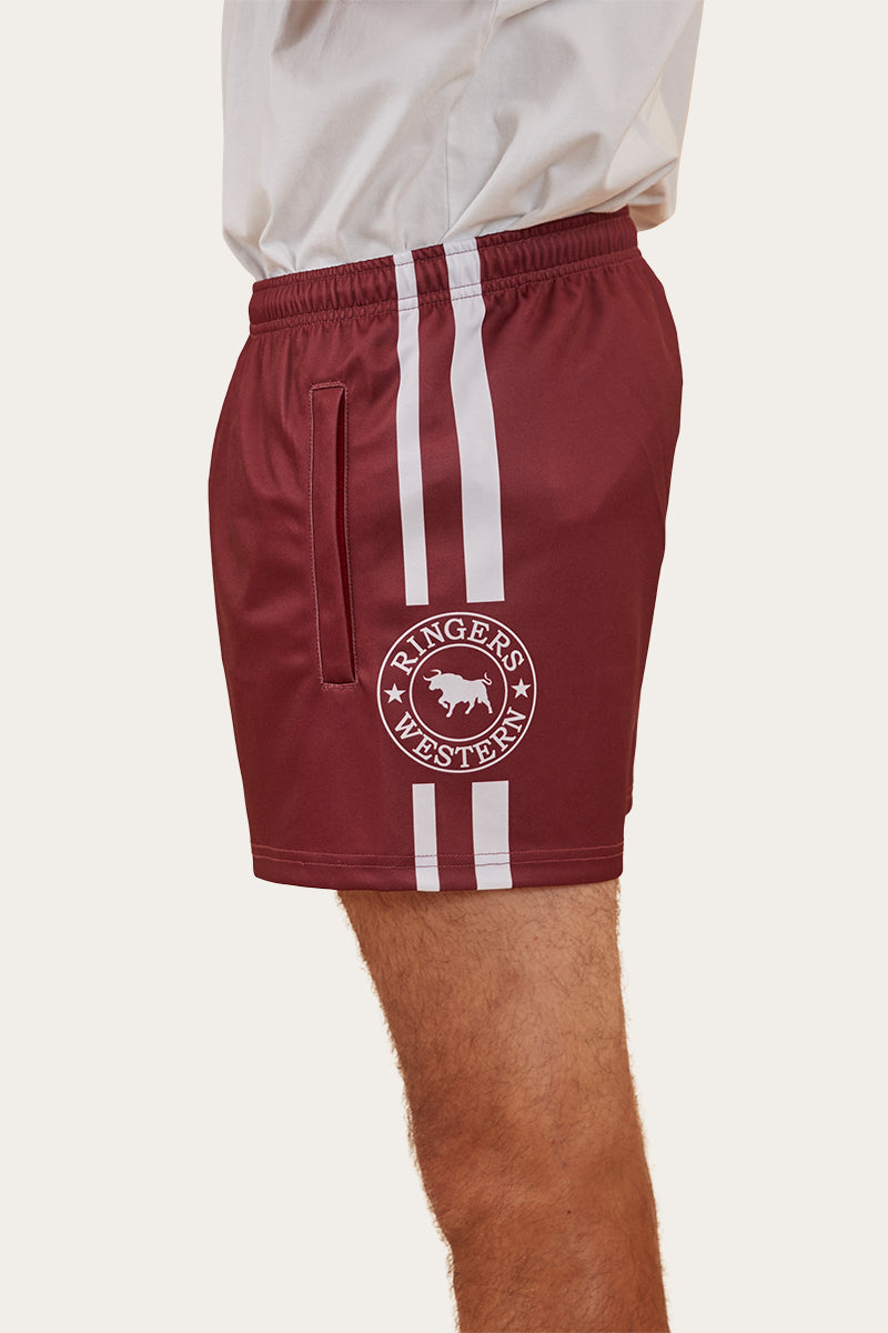 Ringers Western Ringers Footy Shorts - Burgundy (view 5)