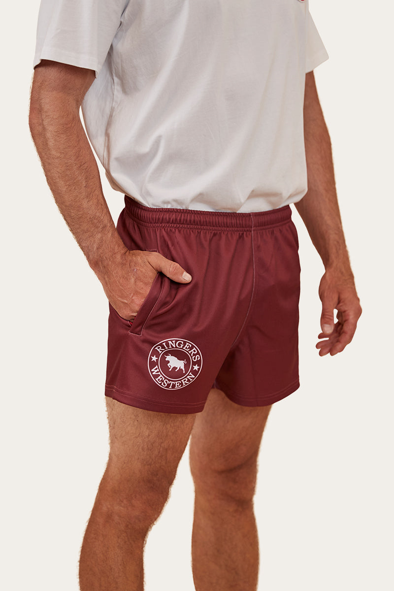 Ringers Western Ringers Footy Shorts - Burgundy (view 2)