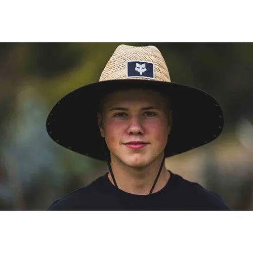 Fox Image Straw Hat in khaki - detail