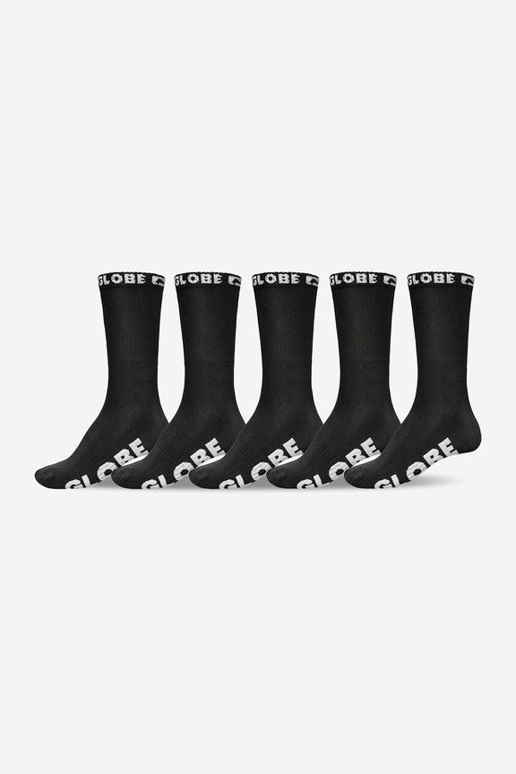 Globe Blackout Crew Socks - 5pk - 7/11