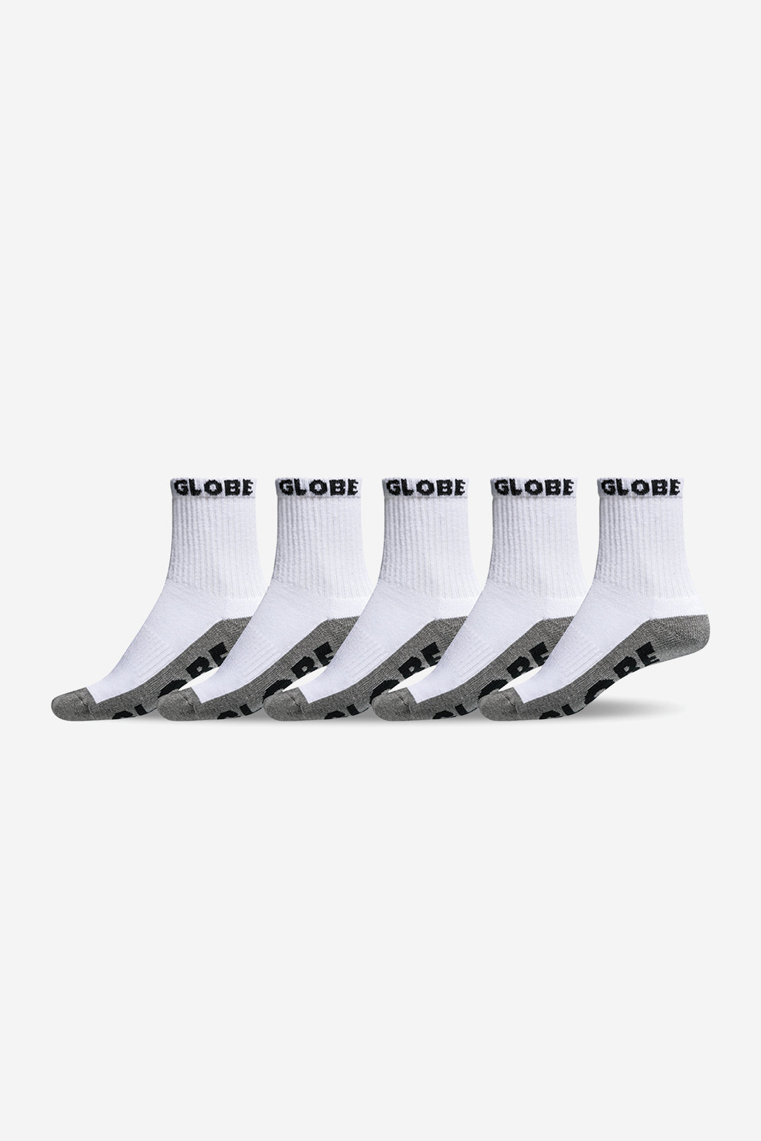 Youth Quarter Sock - 2/8 - White / Grey