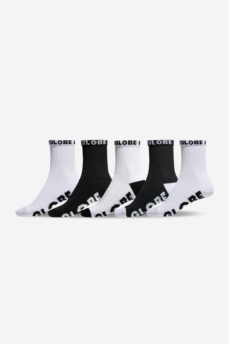 Youth Quarter Sock - 2/8 - Black / White