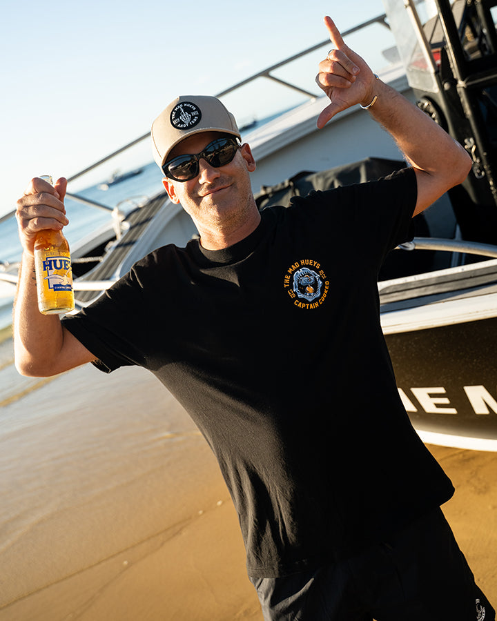 Mad Hueys Captain Cooked Jaws SS Tee Black back